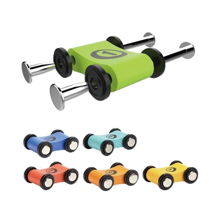 PHOOHI Ξύλινη Πίστα Αυτοκινήτων Montessori, Εκπαιδευτικό STEM Παιχνίδι για Νήπια