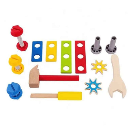 PHOOHI Ξύλινο Βαλιτσάκι με Εργαλεία, Εκπαιδευτικό Παιχνίδι για Μικρούς Μαστόρους