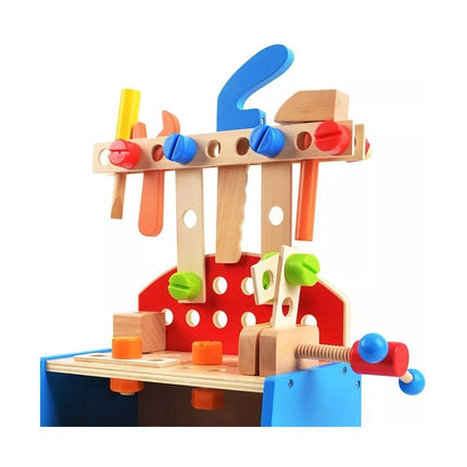 PHOOHI Ξύλινος Πάγκος Εργαλείων για Παιδιά με 34 Τεμάχια, Ιδανικός για Μικρούς Μηχανικούς