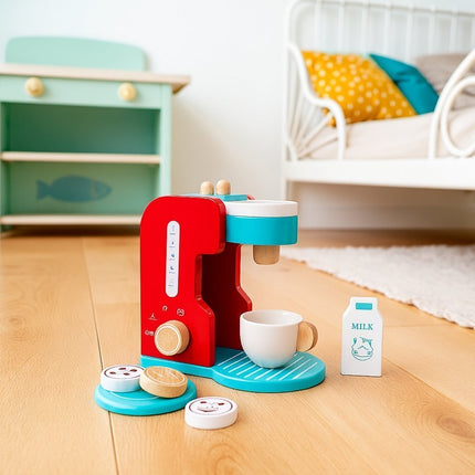 PHOOHI SAWT18024 Παιδικό Ξύλινο Παιχνίδι Σετ Καφετιέρας
