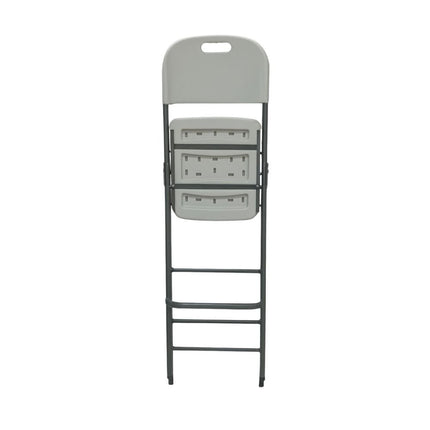Αναδιπλούμενη Άσπρη Ψηλή Καρέκλα 44x52x120cm με Υψηλή Πλάτη από Ανοξείδωτο Χάλυβα, Άσπρο