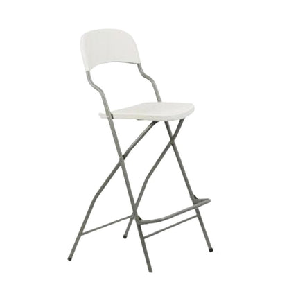 Αναδιπλούμενη Άσπρη Ψηλή Καρέκλα 44x52x120cm με Υψηλή Πλάτη από Ανοξείδωτο Χάλυβα, Άσπρο