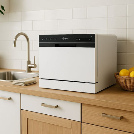 Midea Compact Πλυντήριο Πιάτων 8 Σετ με 7 Προγράμματα, Wi-Fi, Extra Dry & Hygiene 70°C, MTD55S500W Λευκό