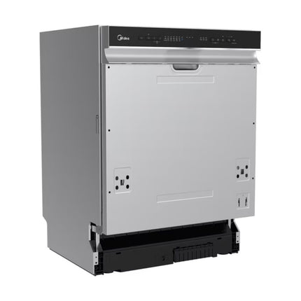 Midea Ημιεντοιχιζόμενο Πλυντήριο Πιάτων 60cm για 14 Σερβίτσια με PowerWash, Natural Dry & Wi-Fi, Inox MDWES1433DB-W