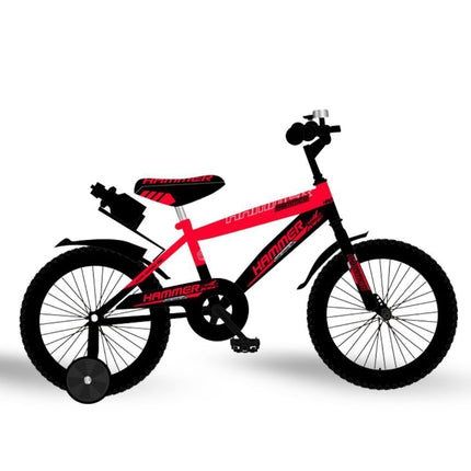 Ποδήλατο Hammer με Βοηθητικές Ρόδες 16″ σε Κοκκινο/Μαύρο Χρώμα, 4-6 ετών