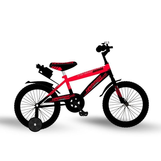 Ποδήλατο Hammer με Βοηθητικές Ρόδες 14″ σε Κόκκινο/Μαύρο Χρώμα, 3-5 ετών