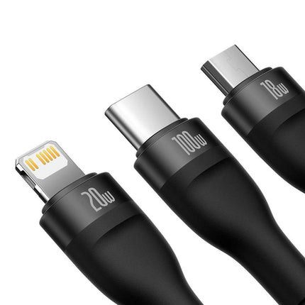 Baseus Cable 3in1 USB-C/Micro/Light Flash Series USB-C 1.5m Black