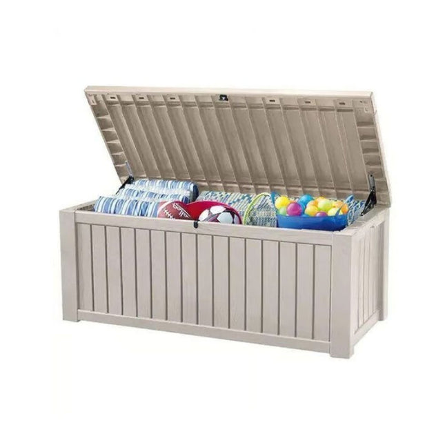 POOL BOX 570L Κουτί Αποθήκευσης Πισίνας  Λευκό που Λειτουργεί και ως Κάθισμα για 2 Ενήλικες