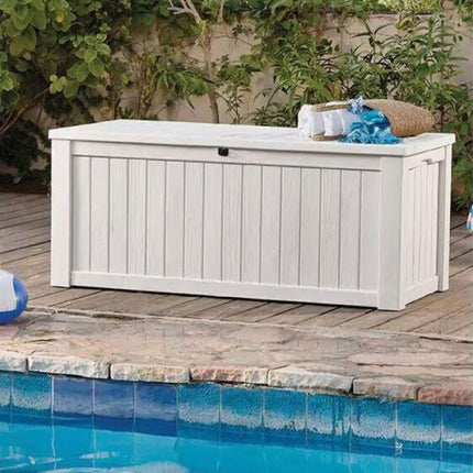 POOL BOX 570L Κουτί Αποθήκευσης Πισίνας  Λευκό που Λειτουργεί και ως Κάθισμα για 2 Ενήλικες