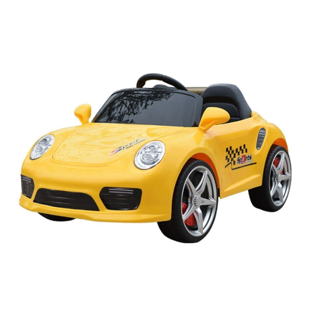 Porche Mini Ηλεκτροκίνητο Αυτοκίνητο 12V με Μουσική, App Control & Τηλεχειριστήριο Κίτρινο 2+ Ετών