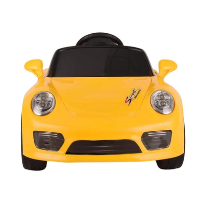 Porche Mini Ηλεκτροκίνητο Αυτοκίνητο 12V με Μουσική, App Control & Τηλεχειριστήριο Κίτρινο 2+ Ετών