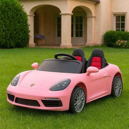 Porche Ηλεκτροκίνητο Αυτοκίνητο 12V με 2 Δερμάτινα Καθίσματα, Λειτουργία Drift, Ηχητικά Εφέ & Bluetooth Ροζ, 3+ Ετών