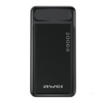AWEI Power Bank 10000mAh Φορητός Φορτιστής Ταχείας Φόρτισης με Διπλές Θύρες USB, Μαύρο P5K