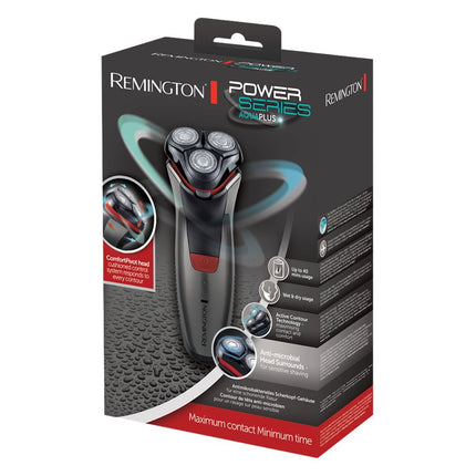 Remington Power Series Aqua Plus Επαναφορτιζόμενη Αδιάβροχη Ξυριστική Μηχανή Προσώπου με Περιστροφικές Κεφαλές και Αυτονομία έως 40 Λεπτά PR1350