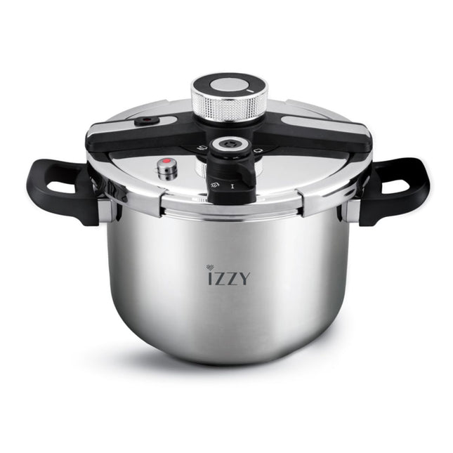 IZZY Χύτρα Ταχύτητας Gourmet 7L 24cm με Τριπλό Πάτο & 2 Ρυθμίσεις Πίεσης Inox