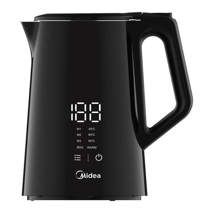 Midea MKE15508D2RCK Ψηφιακός Ηλεκτρικός Βραστήρας 1,5L 2200W με 4 Ρυθμίσεις Θερμοκρασίας, Οθόνη LED, Χειρισμό Αφής & Keep Warm Μαύρο