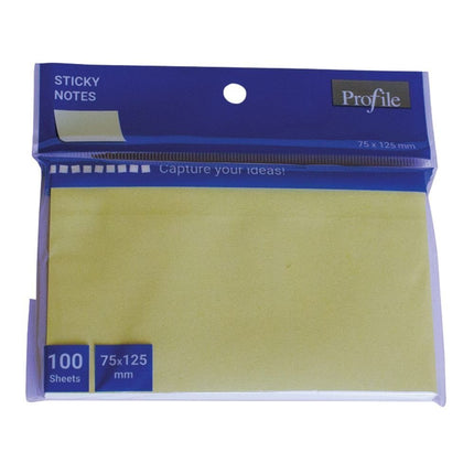 Profile Sticky Notes Κίτρινες Αυτοκόλλητες Σημειώσεις 100 Φύλλα, 75 x 125 mm