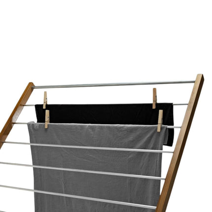 Πτυσσόμενη Ξύλινη Απλώστρα Ρούχων 160×79cm 15m από Πεύκο με Σωλήνες Αλουμινίου