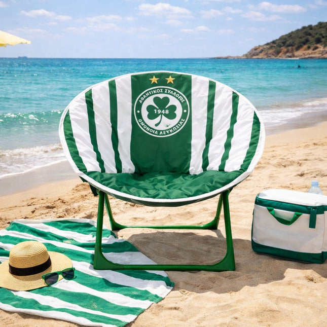 Παιδική Πτυσσόμενη Καρέκλα Ομόνοια Λευκωσίας με Μαλακό Κάθισμα & Μεταλλικό Σκελετό Πράσινο