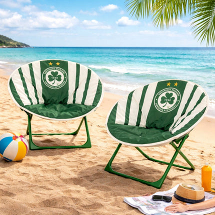 Παιδική Πτυσσόμενη Καρέκλα Ομόνοια Λευκωσίας με Μαλακό Κάθισμα & Μεταλλικό Σκελετό Πράσινο