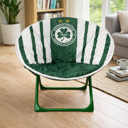 Παιδική Πτυσσόμενη Καρέκλα Ομόνοια Λευκωσίας με Μαλακό Κάθισμα & Μεταλλικό Σκελετό Πράσινο