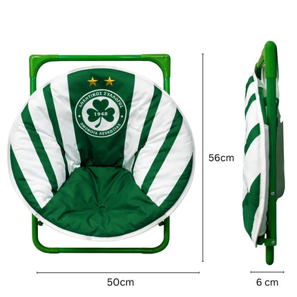 Παιδική Πτυσσόμενη Καρέκλα Ομόνοια Λευκωσίας με Μαλακό Κάθισμα & Μεταλλικό Σκελετό Πράσινο