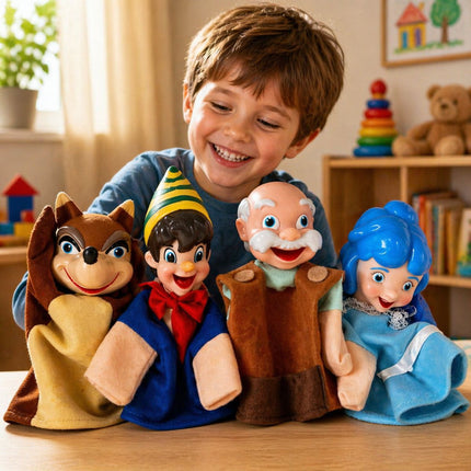 Puppet Valley Πινόκιο Σετ Χειροκουκλάκια με Ιστορία 4 Τεμάχια 3+ Ετών