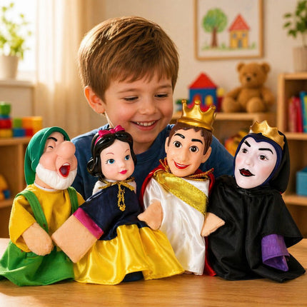 Puppet Valley Χιονάτη Σετ Χειροκουκλάκια με Ιστορία 4 Τεμάχια 3+ Ετών