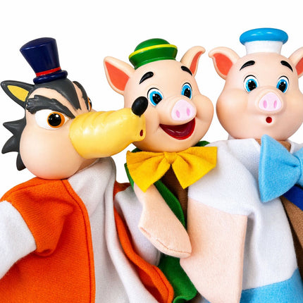 Puppet Valley Τα 3 Γουρουνάκια Σετ Χειροκουκλάκια με Ιστορία 4 Τεμάχια 3+ Ετών