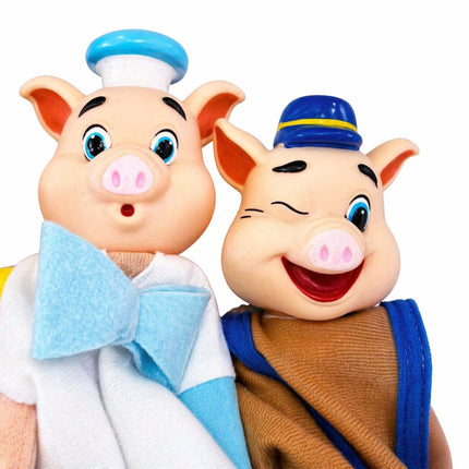 Puppet Valley Τα 3 Γουρουνάκια Σετ Χειροκουκλάκια με Ιστορία 4 Τεμάχια 3+ Ετών
