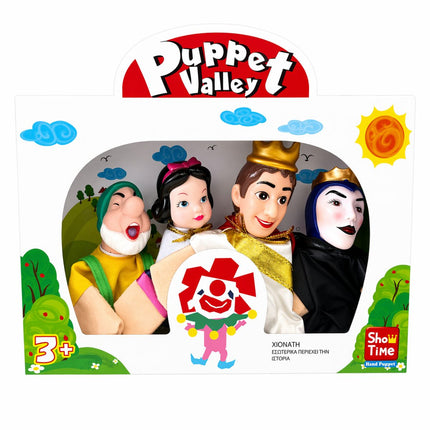 Puppet Valley Χιονάτη Σετ Χειροκουκλάκια με Ιστορία 4 Τεμάχια 3+ Ετών