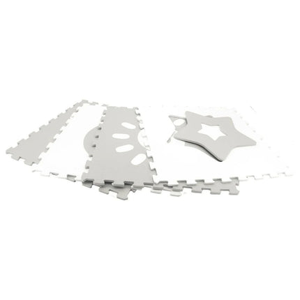 Sunta Κλασσικό Χαλάκι Παζλ 4 τεμαχίων 60x60x1cm Λευκό/Γκρίζο