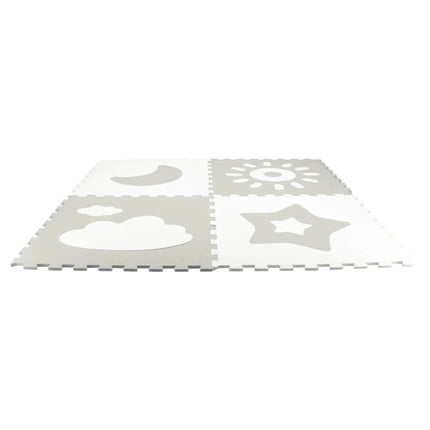 Sunta Κλασσικό Χαλάκι Παζλ 4 τεμαχίων 60x60x1cm Λευκό/Γκρίζο