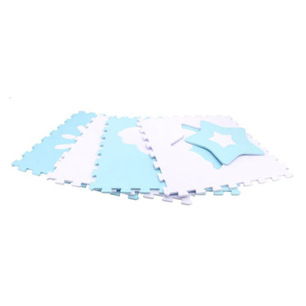 Sunta Κλασσικό Χαλάκι Παζλ 4 τεμαχίων 60x60x1cm Λευκό/Μπλέ