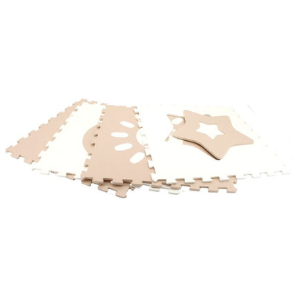 Sunta Κλασσικό Χαλάκι Παζλ 4 τεμαχίων 60x60x1cm Λευκό/Μπέζ