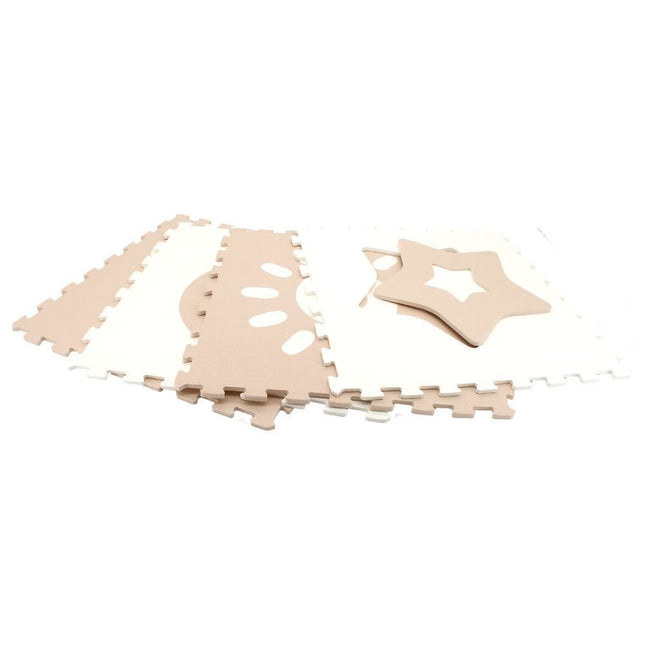 Sunta Κλασσικό Χαλάκι Παζλ 4 τεμαχίων 60x60x1cm Λευκό/Μπέζ