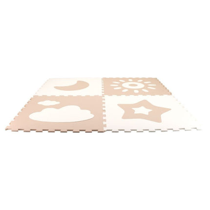 Sunta Κλασσικό Χαλάκι Παζλ 4 τεμαχίων 60x60x1cm Λευκό/Μπέζ
