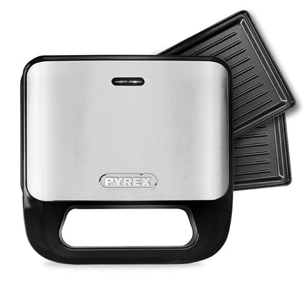 PYREX Τοστιέρα 800W με Αποσπώμενες Πλάκες για 2 Τοστ Μαύρο