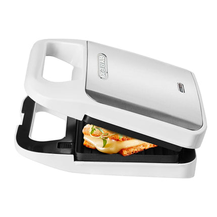 Pyrex Τοστιέρα 800W για 2 Τοστ, Αποσπώμενες Πλάκες με Ραβδώσεις, Αντιθερμική Λαβή SB-298, Λευκή