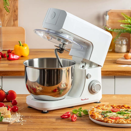 MOULINEX Masterchef Essential Πολυμίξερ Κουζίνας 800W με Μεγάλο Μπολ 4.8L, 6 Ταχύτητες, Ανάμειξη Πλανητικής Κίνησης & Μεταλλικά Αξεσουάρ Ζαχαροπλαστικής QA150110