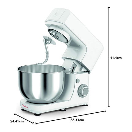 MOULINEX Masterchef Essential Πολυμίξερ Κουζίνας 800W με Μεγάλο Μπολ 4.8L, 6 Ταχύτητες, Ανάμειξη Πλανητικής Κίνησης & Μεταλλικά Αξεσουάρ Ζαχαροπλαστικής QA150110