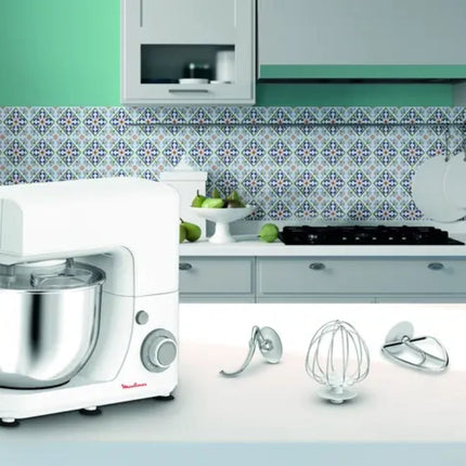 MOULINEX Masterchef Essential Πολυμίξερ Κουζίνας 800W με Μεγάλο Μπολ 4.8L, 6 Ταχύτητες, Ανάμειξη Πλανητικής Κίνησης & Μεταλλικά Αξεσουάρ Ζαχαροπλαστικής QA150110