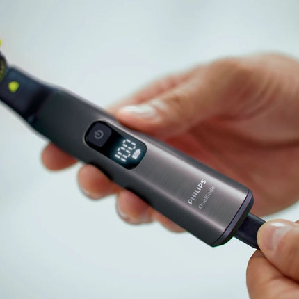 PHILIPS OneBlade Pro 360 Επαναφορτιζόμενη Κουρευτική Μηχανή Σώματος & Προσώπου με Λεπίδα 360°, 14 Ρυθμίσεις Μήκους 0,4-10 mm, Αδιάβροχο, Τεχνολογία Διπλής Προστασίας & έως 120 Λεπτά Λειτουργίας QP6551/15