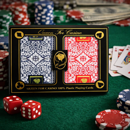 Queen Casino Playing Cards 100% Πλαστικές Τράπουλες Ανθεκτικές & Πλενόμενες