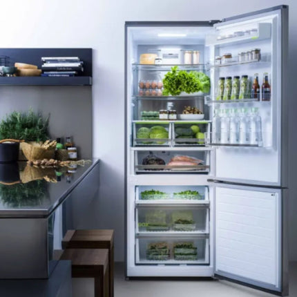 Midea Ψυγειοκαταψύκτης No Frost 435L με Τεχνολογία Metal Cooling, MultiFlow & FastFreeze, Inox MDRB593FGE02