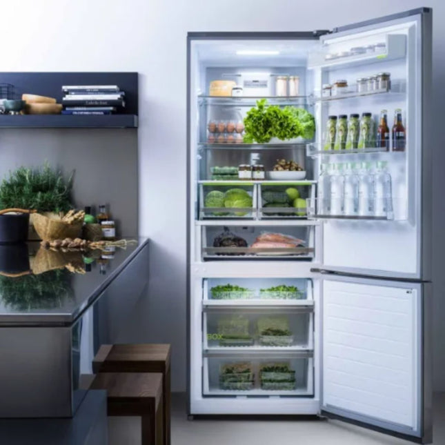 Midea Ψυγειοκαταψύκτης No Frost 435L με Τεχνολογία Metal Cooling, MultiFlow & FastFreeze, MDRB593FGE02 Inox