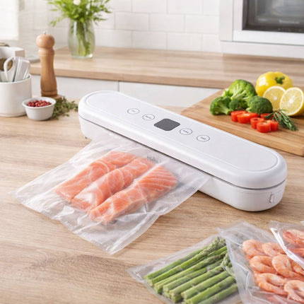RAF Vacuum Sealer Θερμοκολλητής Αεροστεγούς Σφράγισης 80W έως 25cm με 10 Σακούλες R.74001 Άσπρο