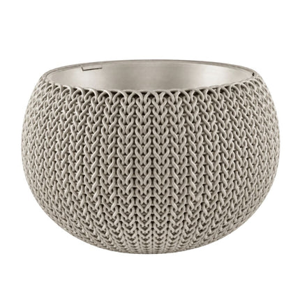 Keter Cozy Rattan Πλαστική Γλάστρα Κρεμαστή L 54×20.4cm με Αλυσίδα Στερλεωσης 612142 Μπεζ