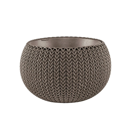 Keter Cozy Rattan Πλαστική Γλάστρα Κρεμαστή M με Αλυσίδα Στερλεωσης 612102 Καφέ