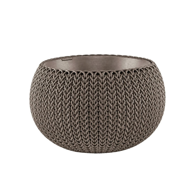 Keter Cozy Rattan Πλαστική Γλάστρα Κρεμαστή M με Αλυσίδα Στερλεωσης 612102 Καφέ
